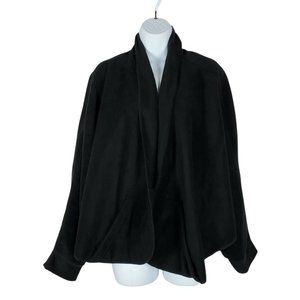 35 Degrees Below Fleece Wraparound Womens Small/Medium Black Shawl w/Pockets